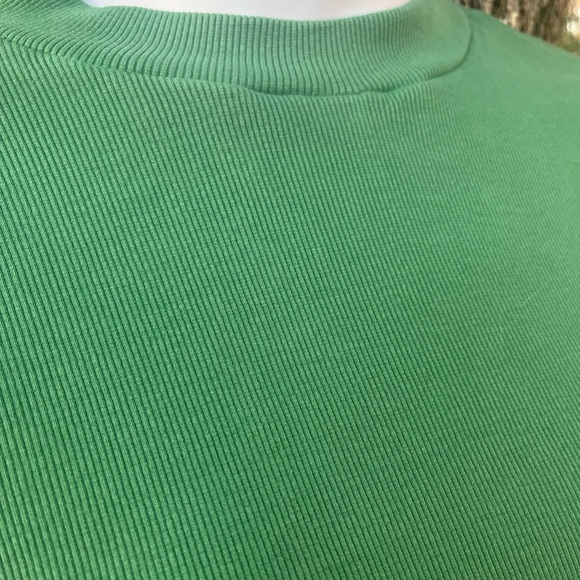 Maeve Green Short Sleeved Ribbed Mock Neck T-shirt size Large - Picture 7 of 11